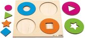 Reliëfpuzzel Cirkels en vormen - houten puzzel - 8 stukjes  - voor kinderen vanaf 3 jaar