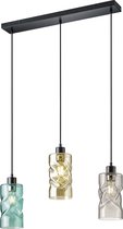 LED Hanglamp - Trinon Swily - E27 Fitting - 3-lichts - Rechthoek - Mat Zwart - Aluminium