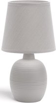 LED Tafellamp - Tafelverlichting - Igna Bomun - E14 Fitting - Rond - Mat Grijs - Keramiek