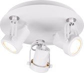 LED Plafondspot - Trinon Guno - GU10 Fitting - 3-lichts - Rond - Mat Wit - Aluminium