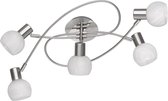 LED Plafondlamp - Plafondverlichting - Trinon Antiniba - E14 Fitting - 5-lichts - Rond - Mat Nikkel - Aluminium