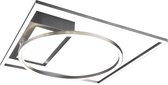 LED Plafondlamp - Plafondverlichting - Trinon Dowino - 33W - Aanpasbare Kleur - Vierkant - Mat Nikkel - Aluminium