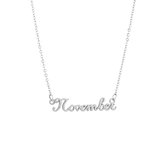 Nana dames ketting staal zilverkleurig letter -"November"