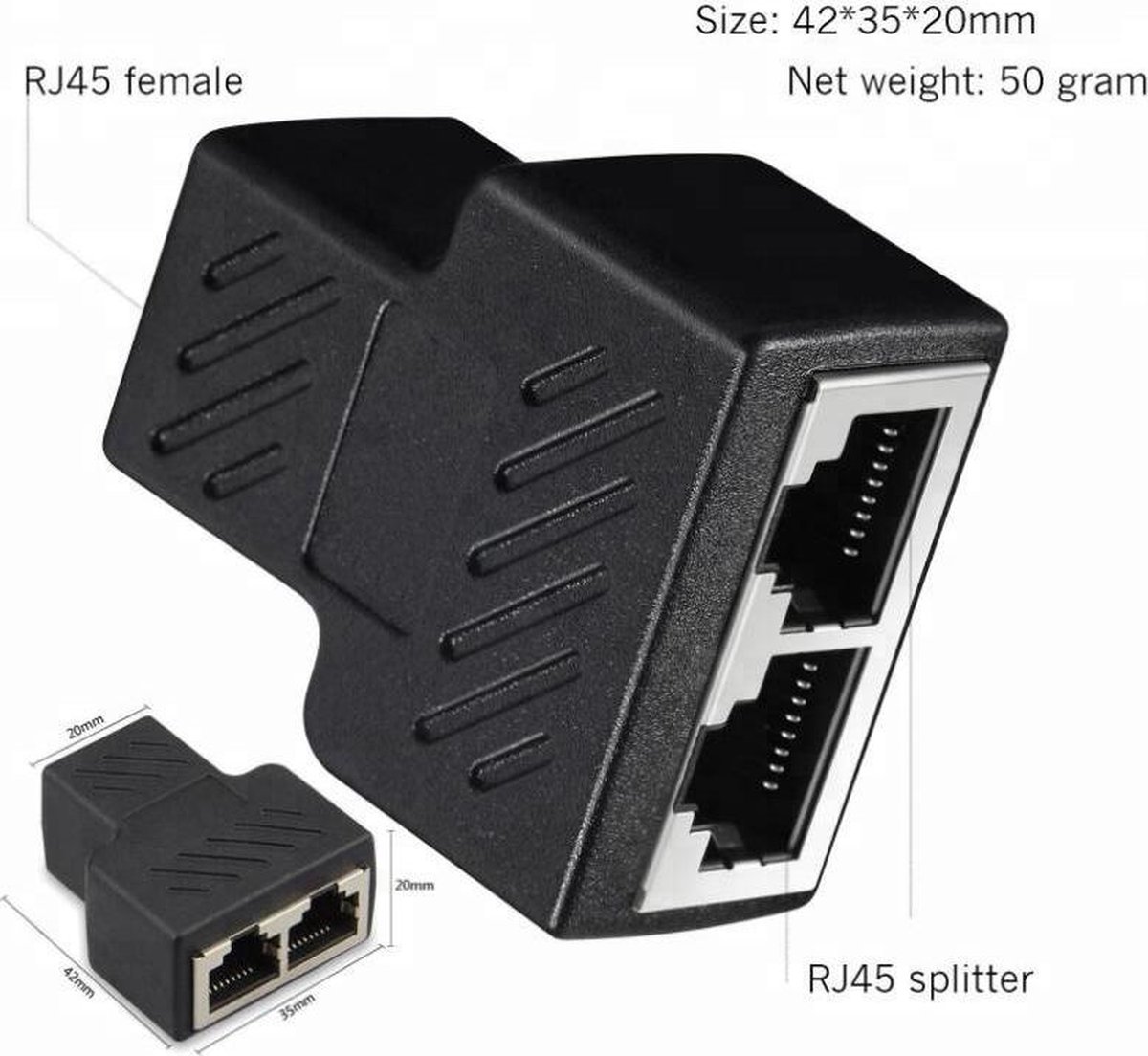 Répartiteur Ethernet, Adaptateur Répartiteur Rj45 Répartiteur De Câble  Ethernet Femelle 1 À 2 Pour Ethernet Soit Connecteurs - Électroniques - Temu