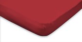 Topper Hoeslaken Jersey Katoen Stretch - rood 120/130/140x200cm - Twijfelaar - 2 Persoons