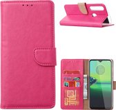 Xssive Hoesje voor Motorola Moto G8 Play - Book Case - Pink