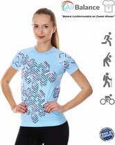 Brubeck Athletic - AirBalance Hardloopshirt / Sportshirt Dames - Lichtblauw - XL