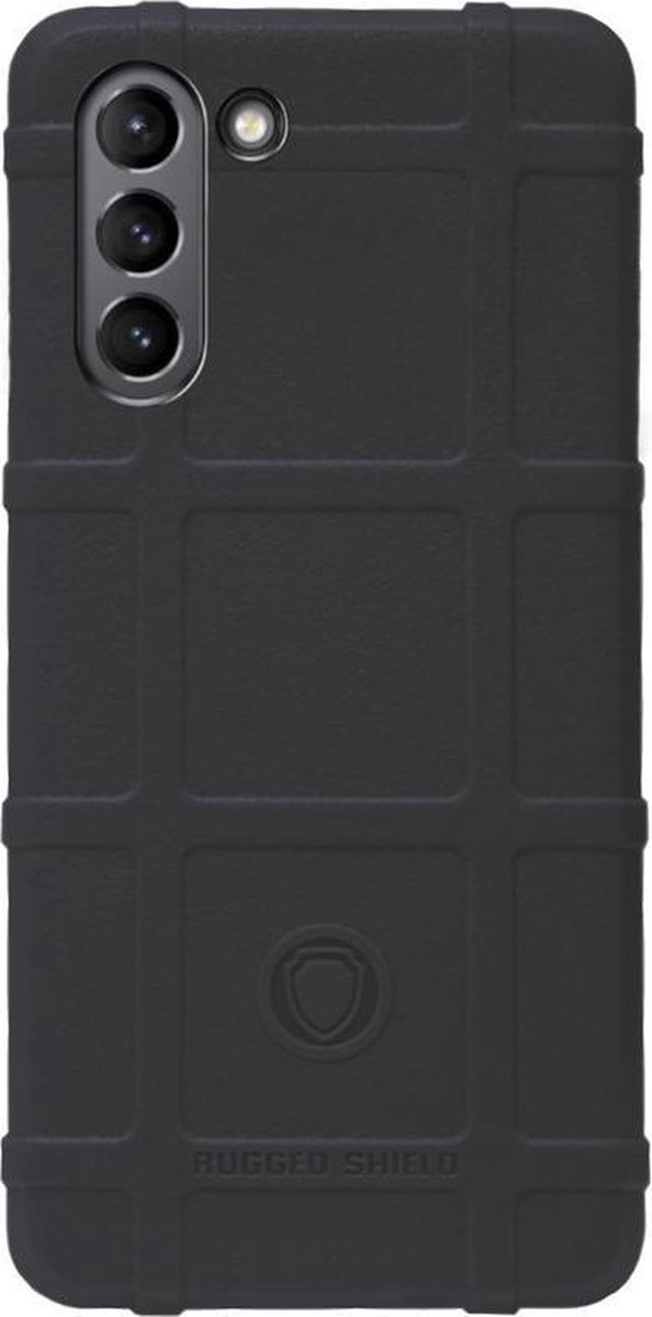 RUGGED SHIELD Rubber Bumper Case Hoesje Geschikt voor Samsung Galaxy S21 Plus - Zwart