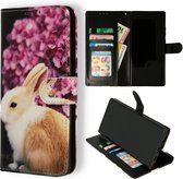 Samsung Galaxy A32 5G Hoesje met Print - Portemonnee Book Case - Kaarthouder & Magneetlipje - Konijn