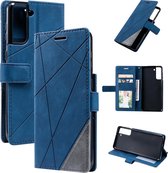 Book Case Samsung Galaxy S21 Plus | Hoogwaardig PU Leren Hoesje | Lederen Wallet Case | Luxe Uitstraling | Telefoonhoesje | Pasjeshouder | Portemonnee | Blauw