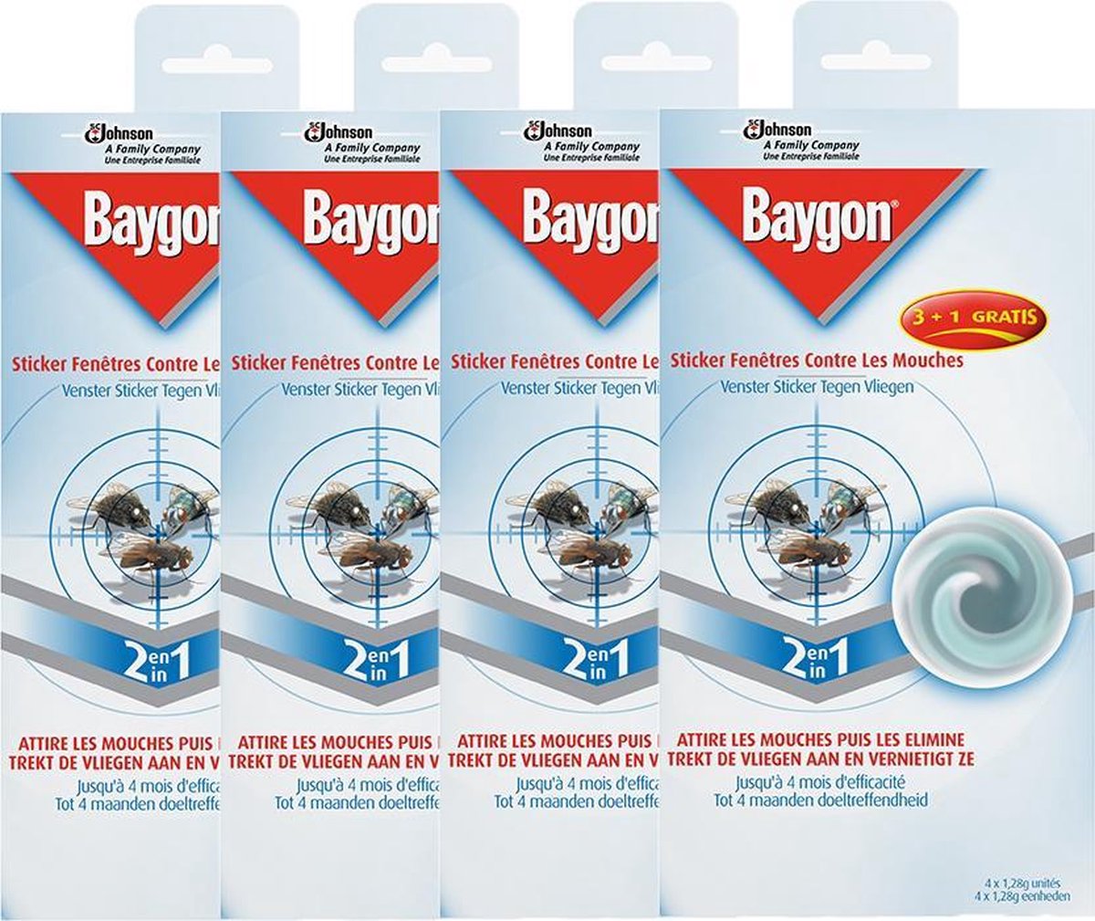 Baygon - Autocollants pour Baygon - Anti-mouches - 4 x 4 (16) pièces -  Autocollant... | bol.com