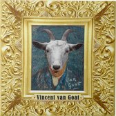 Tegeltje Vincent Van Goat - Van Gogh Geit Schilder Zelfportret - Grappige Dieren Tegel 15x15cm