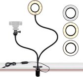 LED ring lamp met telefoonhouder - 3 lichtstanden voor selfies/vlogs - make-up lamp