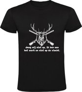 Jaag me niet op Heren t-shirt | jager | jagen | werk | collega | collega's | cadeau | Zwart