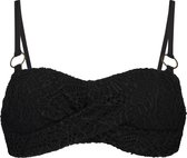 Hunkemöller Dames Badmode Voorgevormde bandeau bikinitop Crochet - Zwart - maat XS