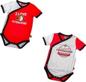 Feyenoord Romper Duo, rood/wit/zwart, Baby Boys (74-80)