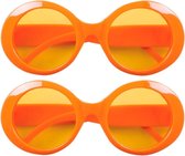 2x stuks oranje/holland fan artikelen dames zonnebril - Suppporters kleding accessoires - Dames model