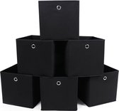 SONGMICS opbergdoos, 6 stuks, vouwdoos, opvouwbare organizer, met vingergat, 30 x 30 x 30 cm, zwart RFB02H-3