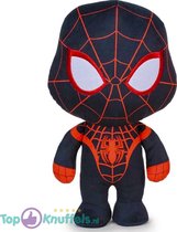 Marvel Miles Morales Spiderman pluche knuffel 20 cm | Marvel spider man DC comics | Spiderman Deadpool Avengers movie Miles Venom | Spiderman speelgoed pop voor kinderen - Zwart