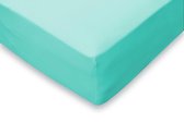 Elegance Hoeslaken Jersey Katoen Stretch 35cm Hoge Hoek - aqua 180x200cm - Lits Jumeaux