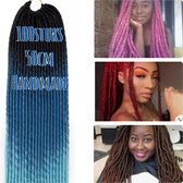 Faux Locs Braids Hair Braiding Crochet Hair Dreads klitvrij handmade Ombré zwart blauw