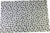 Placemat met zwarte stippen - Wit - 48 x 33 cm - Set van 2