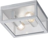 LED Tuinverlichting - Tuinlamp Plafond - Iona Garinola - E27 Fitting - 2-lichts - Mat Grijs - Aluminium