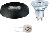 OSRAM - LED Spot Set - Parathom PAR16 930 36D - Prima Vrito Pro - GU10 Fitting - Dimbaar - Inbouw Rond - Mat Zwart - 5.5W - Warm Wit 3000K - Ø82mm