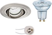 OSRAM - LED Spot Set - Parathom PAR16 940 36D - Prima Alpin Pro - GU10 Fitting - Dimbaar - Inbouw Rond - Mat Nikkel - 5.5W - Natuurlijk Wit 4000K - Kantelbaar - Ø92mm