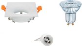 OSRAM - LED Spot Set - Parathom PAR16 930 36D - GU10 Fitting - Dimbaar - Inbouw Vierkant - Mat Wit - 5.5W - Warm Wit 3000K - 85mm