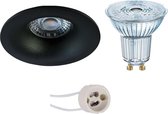 OSRAM - LED Spot Set - Parathom PAR16 930 36D - Prima Nora Pro - GU10 Fitting - Dimbaar - Inbouw Rond - Mat Zwart - 3.7W - Warm Wit 3000K - Ø82mm