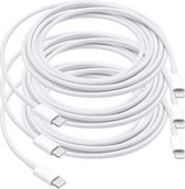 MMOBIEL Câble Lightning USB - C vers 8 broches 3 pièces 1 mètre - pour iPhone / iPad / MacBook / iPod