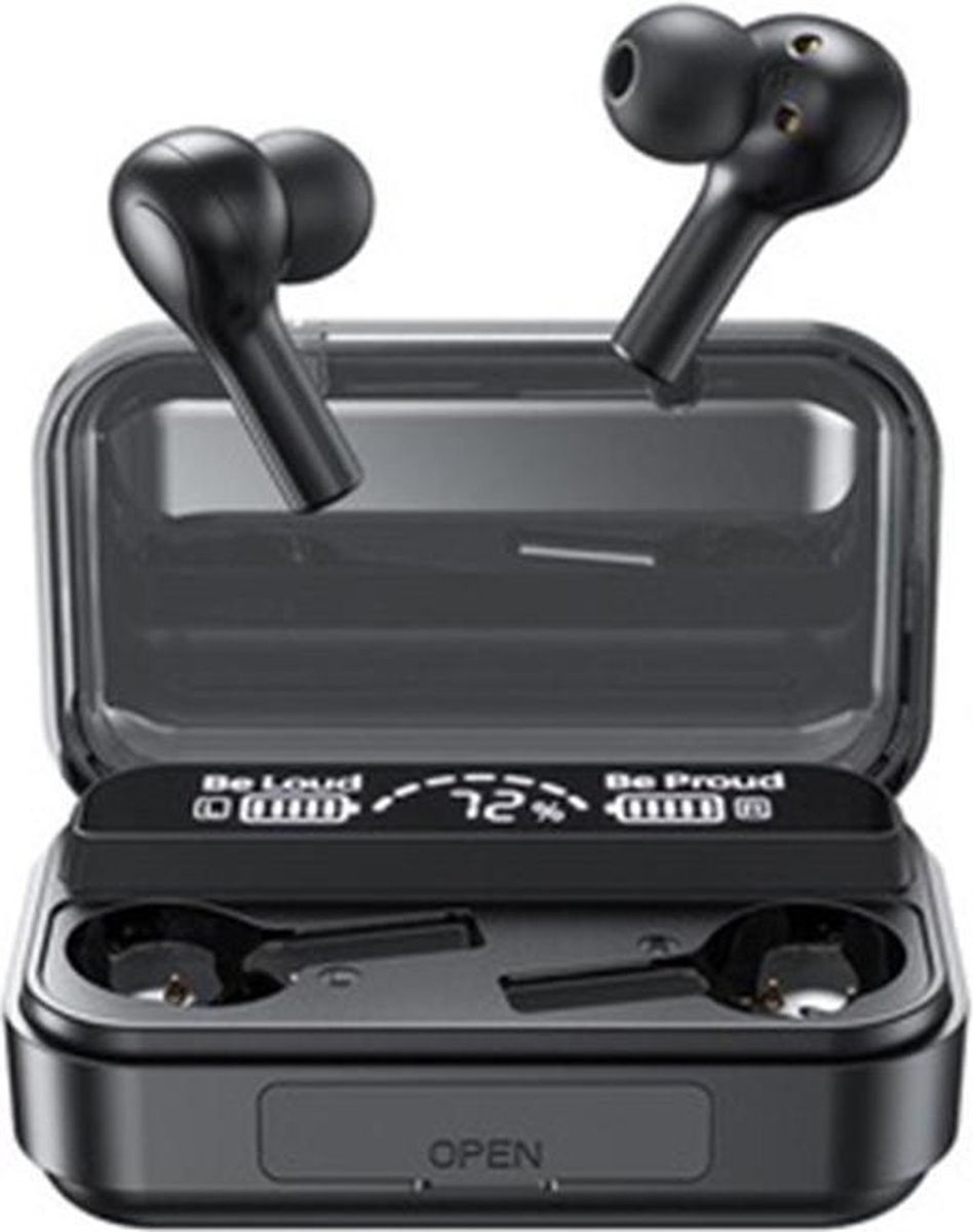 TWS - Draadloze oortjes / in-ear oordopjes - Bluetooth Draadloze buds - Luxe indicator - Geschikt voor alle smartphones Zwart.