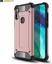 Voor MOTO E7 Magic Armor TPU + PC Combinatie Case (Rose Gold)