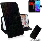 Voor Huawei Y5 (2019) / Honor 8S Effen kleur Kleurrijke magnetische gesp Horizontale flip PU lederen tas met houder & kaartsleuven & portemonnee & draagkoord (zwart)