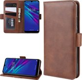 Wallet Stand lederen mobiele telefoonhoes voor Huawei Y6 2019, met portemonnee en houder en kaartsleuven (bruin)