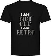 T-Shirt - Casual T-Shirt - Fun T-Shirt - Fun Tekst - Leven - Jarig - Oud - Retro - I Am Not Old, I Am Retro - Zwart - Maat L