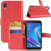 Litchi Texture horizontale flip lederen tas voor Asus ZenFone Live (L1) ZA550KL, met portemonnee en houder en kaartsleuven (rood)