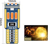 T10 Led Lamp Amber  2300K (Set 2 stuks) CANBus Foutloos  5W5 | W5W | Led Signal Light | 12V | 2300 Kelvin | Stadslicht |Kentekenplaat Verlichting | 194 168 Warm White | Warm Wit | Autolamp | Autolampen | Car licht | Lampen | Oranje |
