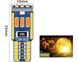 T10 Led Lamp Amber  2300K (Set 2 stuks) CANBus Foutloos  5W5 | W5W | Led Signal Light | 12V | 2300 Kelvin | Stadslicht |Kentekenplaat Verlichting | 194 168 Warm White | Warm Wit | Autolamp | Autolampen | Car licht | Lampen | Oranje |