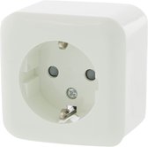 Q-Link Stopcontact - Wandcontactdoos met Kinderbeveiliging - Opbouw - Met Randaarde - Polarwit