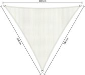 Shadow Comfort® Gelijkzijdige driehoek schaduwdoek - UV Bestendig - Zonnedoek - 500 x 500 x 500 CM - Mineral white