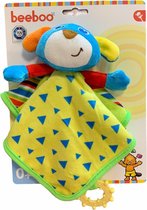 Beeboo - Knuffeldoekje met Bijtring en Rammelaar - Vanaf 0 Maanden - Hond Blauw