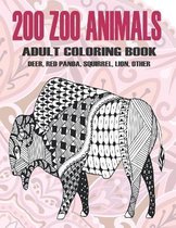 200 Zoo Animals - Adult Coloring Book - Deer, Red panda, Squirrel, Lion, other