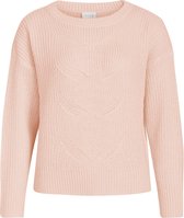 VILA Dames 14067962 DITTY  L/S KNIT PULLOVER Rose smoke Trui - Maat M