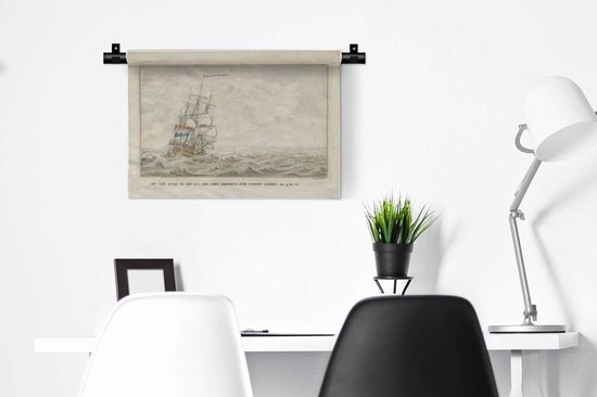 Peintures Tapisserie COV - Le navire Woestduin se coince sur le Noorderrassen - Peinture de Cornelis de Jonker Tapisserie coton 60x40 cm - Tapisserie avec photo