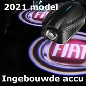 Auto Logo Projector Fiat - Oplaadbaar - Draadloos 2 stuks