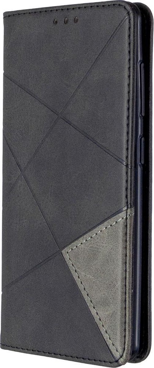 Mobigear Telefoonhoesje geschikt voor Samsung Galaxy A41 Hoesje | Mobigear Rhombus Slim Bookcase | Pasjeshouder voor 2 Pasjes | Telefoonhoesje voor Pinpas / OV Kaart / Rijbewijs - Zwart