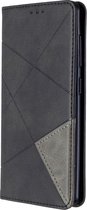 Samsung Galaxy A41 Hoesje - Mobigear - Rhombus Slim Serie - Kunstlederen Bookcase - Zwart - Hoesje Geschikt Voor Samsung Galaxy A41