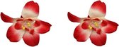 2x Bloemen Click vlinder orchidee rood/wit